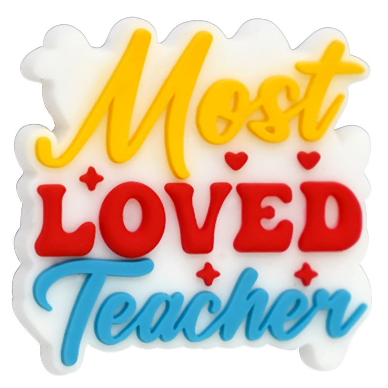 Wholesale   Random 100pcs/pack  Teacher Series Cartoon Soft Rubber Beads